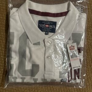 Ecko Unlimited White and Gray Polo Shirt for Men